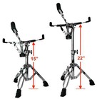 Zenison Snare Drum Stand Adjustable Height Double Braced Heavy Duty Chrome