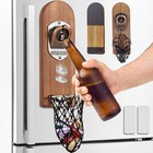 Beer Bottle Opener Wall Mounted With Magnetic Cap Catcher wooden Magnetic Bot   