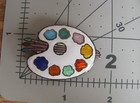 Artist Art Palette Pin Brooch Enamel On Sterling Silver Paint Colors Brushes