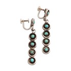 Large Native American Sterling Silver Turquoise Snake Eyes Screw Back Earrings