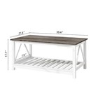 Farmhouse Coffee Table  White Oak Coffee Table For Living Room  2-tier Rectan   