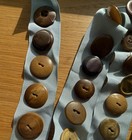 Vintage Antique Bakelite Celluloid Round Brown Button Lot Of 60 Collection