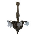 C1880 French Antique Louis Xv Gilt Bronze   Cut Crystal Floral Basket Chandelier