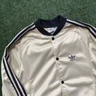Vintage 80s Adidas Track Jacket Bomber Blue Originals 3 Stripes Size Medium
