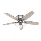 Builder 52 In  Indoor Brushed Nickel Ceiling Fan With Light Kit