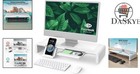 Klearlook Foldable Computer Monitor Stand For Desk - White  Adjustable   Stable