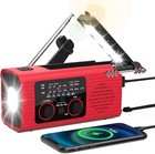 Hand Crank Emergency Solar Ipx3 Weather Radio 8000mah Power Bank Charger Light