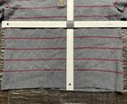 Untuckit Youth Xl Gray Red Stripe Extra Fine Merino Wool Quarter Zip Nice 