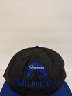 Vintage 90   s Kings Dominion Paramount Black   Blue Snapback Hat Embroidered