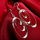 925 Sterling Silver Round Hoop Dangle Earrings For Women   Girls 447
