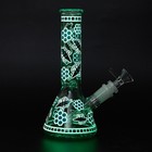 7 8  Honeybee Fluorescent Glass Bong Water Pipe Smoking Tobacco Beaker 14mm