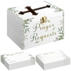 Prayer Request Box With 100 Pcs Prayer Cards 6 3x4 3x4 Inches Leaves
