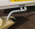 Caravan Motorhome Double Waste Outlet With Brush With Collapsible Pipe