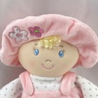 Baby Gund My First 1st Dolly Pink Dress Blond Hair Blue Eyes Plush Doll Toy