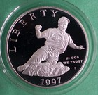 1997 S Jackie Robinson Proof Baseball 90  Silver Dollar Coin Us Mint Box And Coa