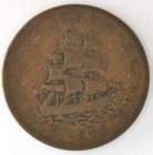 1841 Ht-22 Low-64 Webster Credit Van Buren Met  Currency Hard Times Token