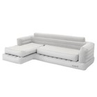 Inflatable Couch Corner Sofa  L-shaped Sectional Blow Up Couch  Beige 