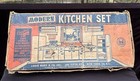 Vtg 1950 s Louis Marx Toy Litho Pretty Maid Play Kitchen Set Accessories In Box 