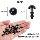 Upins 120pcs 8mm Plastic Safety Crochet Eyes With Washers 8mm  Black