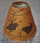 Fish Table Light Cabin Cottage Lamp Shade Clip-on Bulb Style 9  Inch Laced Cone