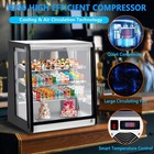  Commercial Refrigerated Display Case  196l Glass Door Countertop Refrigerator