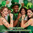 St  Patrick s Day Party Tattoos - 130 Pcs Glitter Shamrock Temporary Colorful 