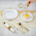 350pcs Gold Plastic Dinnerware Set 50 Guests Disposable Party Plates Cups Nap   