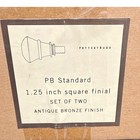Pottery Barn Square Finial Set Of 2 Antique Bronze 1 25 Inch Pb Standard New