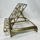 Antique Solid Brass Adjustable Folding Stand - Book  Art  Sheet Music  Cookbook