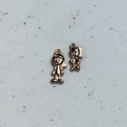 Gold Tone Bracelet Charm Pendant Pair Boy Girl Siblings Children 1583-49a
