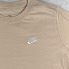 Nike Kids Medium 10-12 Yrs Beige Futura Logo Embroidered Swoosh T Shirt Nwt