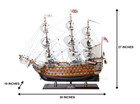 Limited Edition Hms Victory Full Blowing Sails Tall Ship Wood Model 30  Built