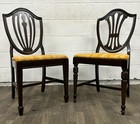 Vintage Yates Duncan Phyfe Hepplewhite Style Shield Back Dining Chairs - Pair