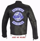 Custom Embroidered 3 Pc Mc Rocker Patch Set Top Bottom Center Motorcycle Wht blu