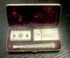 Vintage 1908 Gillette No504 Empire Pocket Razor Set scroll Handle