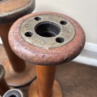 Vintage Industrial Wooden Textile Spools Large Primitive Lot Of 6