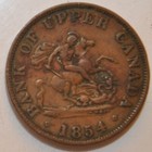 1854 Bank Of Upper Canada Half Penny Token Lot 109