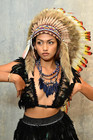 Native American Inspired Headdress - Handcrafted With Genuine Feathers And Beads