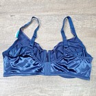 Vintage Sears Satin Caress Unlined Underwire Bra Blue 42c Second Skin Silky 