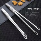 Long Stainless Steel Kitchen Tongs Non-slip Heat Resistant Bbq Grill Tongs    