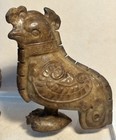 Antique Vtg Chinese Carved Russet Jade Phoenix Fenghuang Bird Figurine Set Of 2
