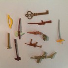 Vtg Mix Lot Of 11 Action Figure Toy Weapon Accessory Variety Guns Bow Key Axe Yy