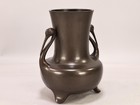 Antique Japanese Bronze Vase Metal Jar Sculpture Signed 9 4 Inch