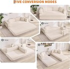 78 8  Modular Corduroy Sofa Bed 5 In 1 Convertible Futon Couch Pull-out Sleeper