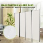 Uimoso Room Divider 4-panel Folding Privacy Screen Fabric Partition Office White