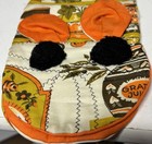 Vtg 1970s Handmade Oven Mitt Fox   Mouse Animal Face Kitchen Decor  Mango Cheese