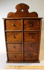 Antique American Folk Ash   Elm 8 Drawer Spice Cabinet C  1885  10  X 17  X6  