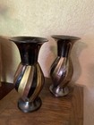 Vintage   brass And Copper   6    Set Of Vases    From India  mid-century Modern
