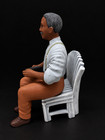 Vintage 1995 Folk Art African American Couple Figurines Seated Man Woman Pair