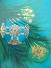 Vintage Christmas Greeting Card Gilded Gold Christmas Ornaments 1960   s Hallmark 